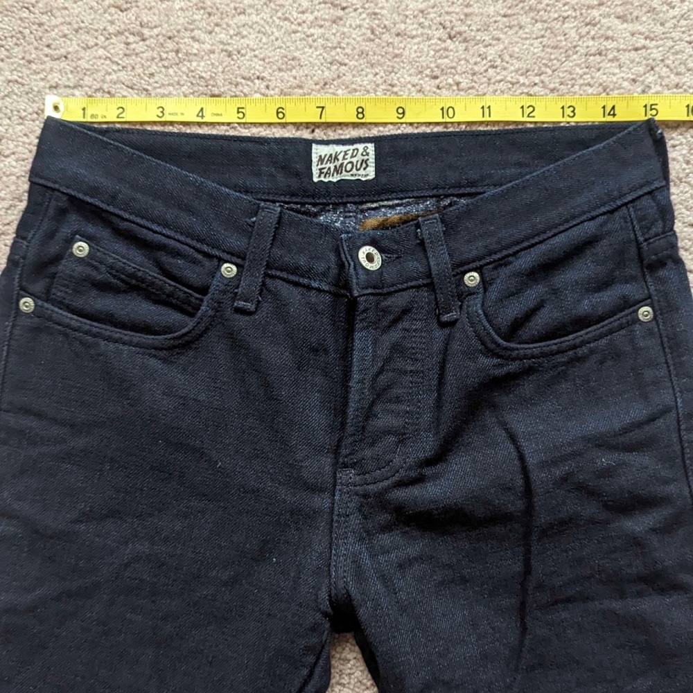 naked and famous raw denim size 32 jeans